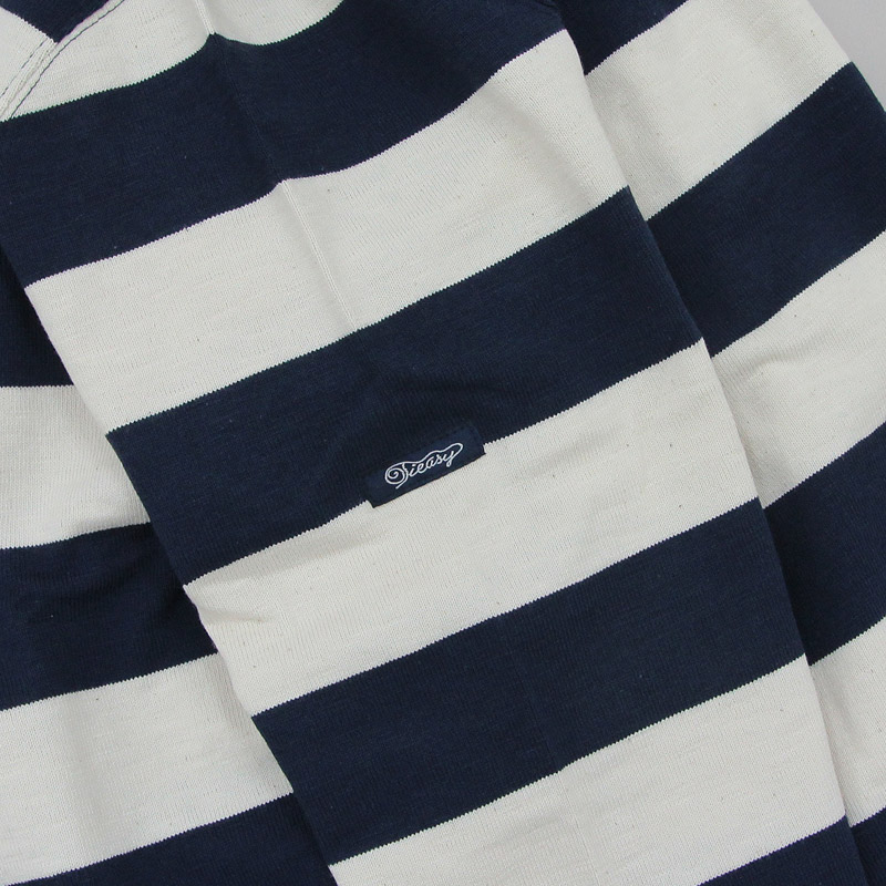 te001bd-w HDCS BOATNECK WIDE BORDER BASQUE SHIRT NATURAL NAVY