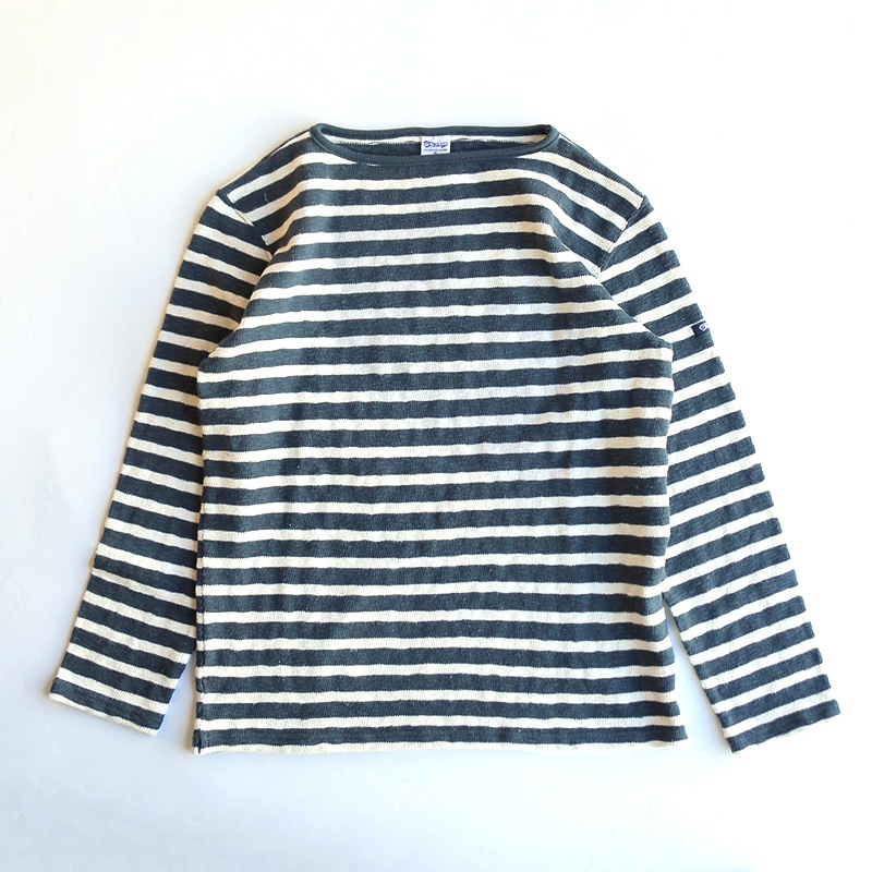 te002bd2 ORIGINAL BORDER BOATNECK SHIRT 2 FADE NAVY×NATURAL