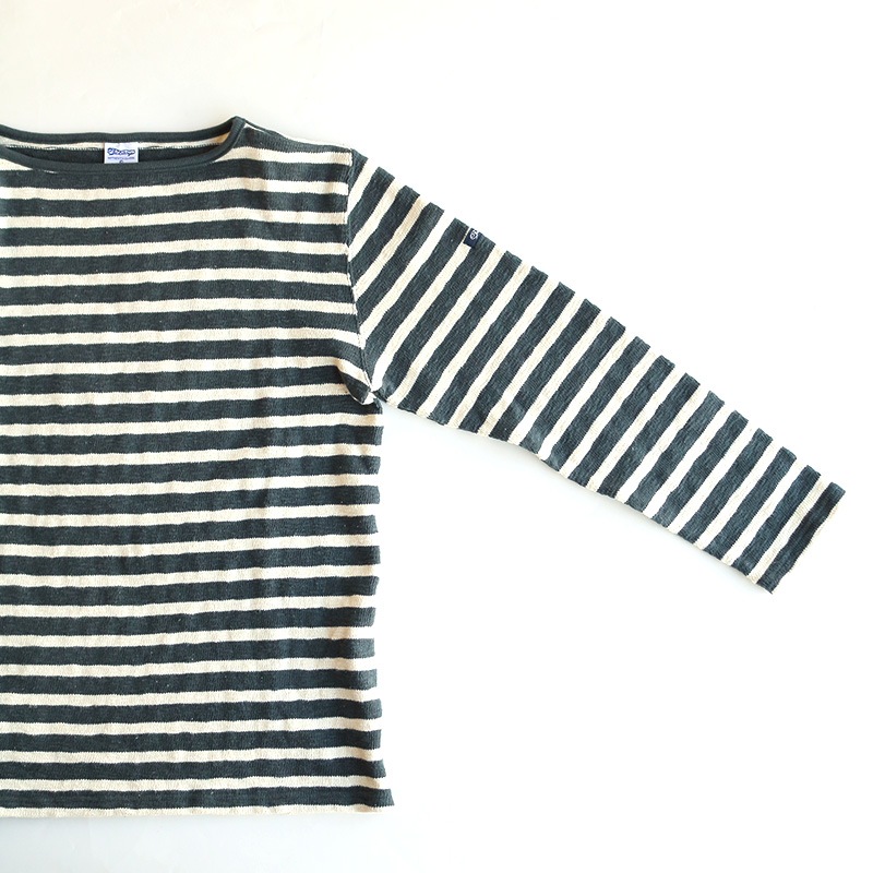 te002bd2 ORIGINAL BORDER BOATNECK SHIRT 2 FADE NAVY×NATURAL