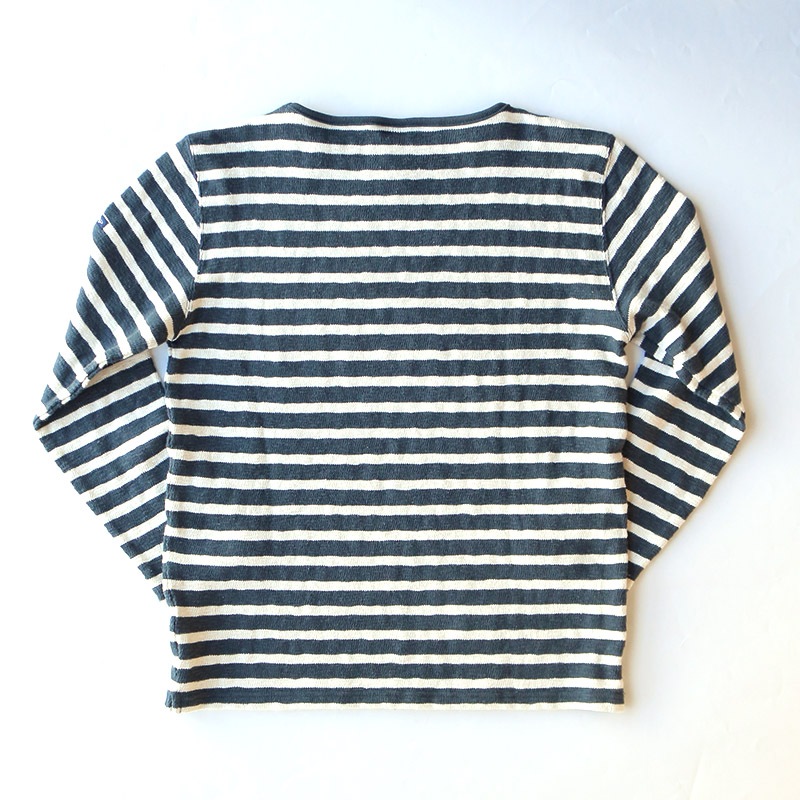 te002bd2 ORIGINAL BORDER BOATNECK SHIRT 2 FADE NAVY×NATURAL
