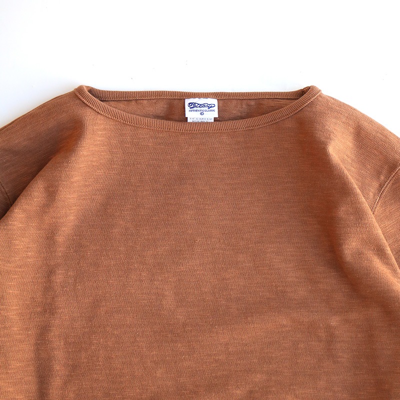 te001 HDCS BOATNECK BASQUE SHIRT COCOA BROWN