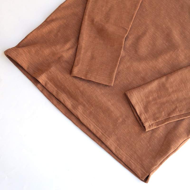 te001 HDCS BOATNECK BASQUE SHIRT COCOA BROWN