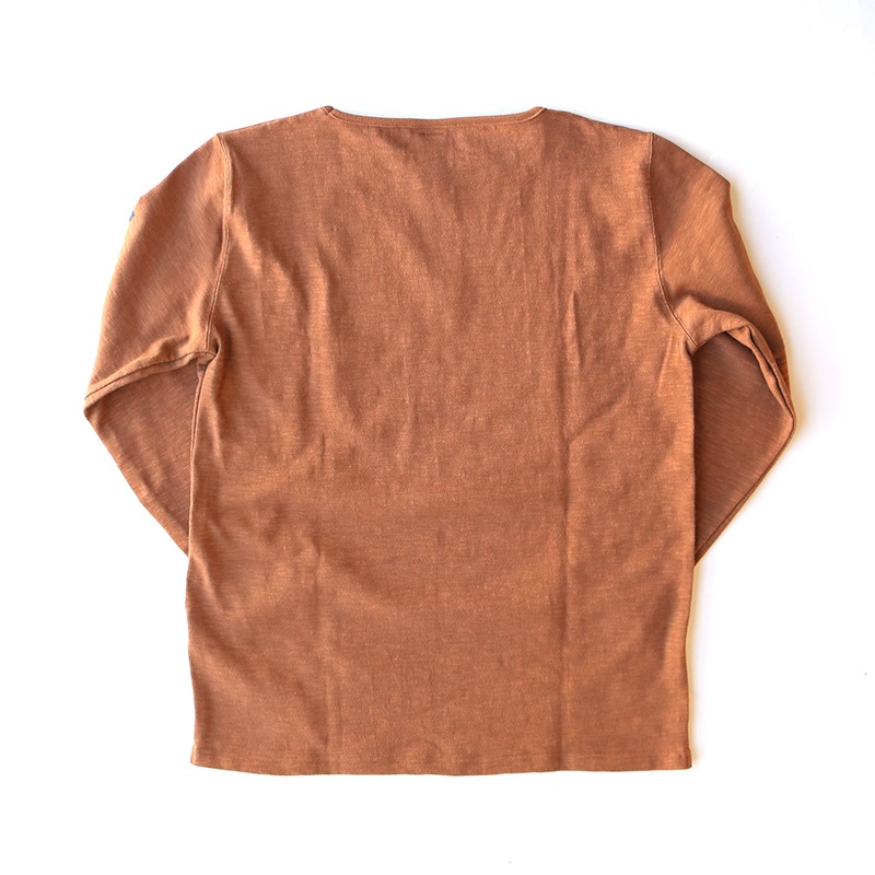 te001 HDCS BOATNECK BASQUE SHIRT COCOA BROWN