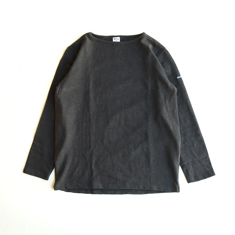 te001 HDCS BOATNECK BASQUE SHIRT FADE BLACK