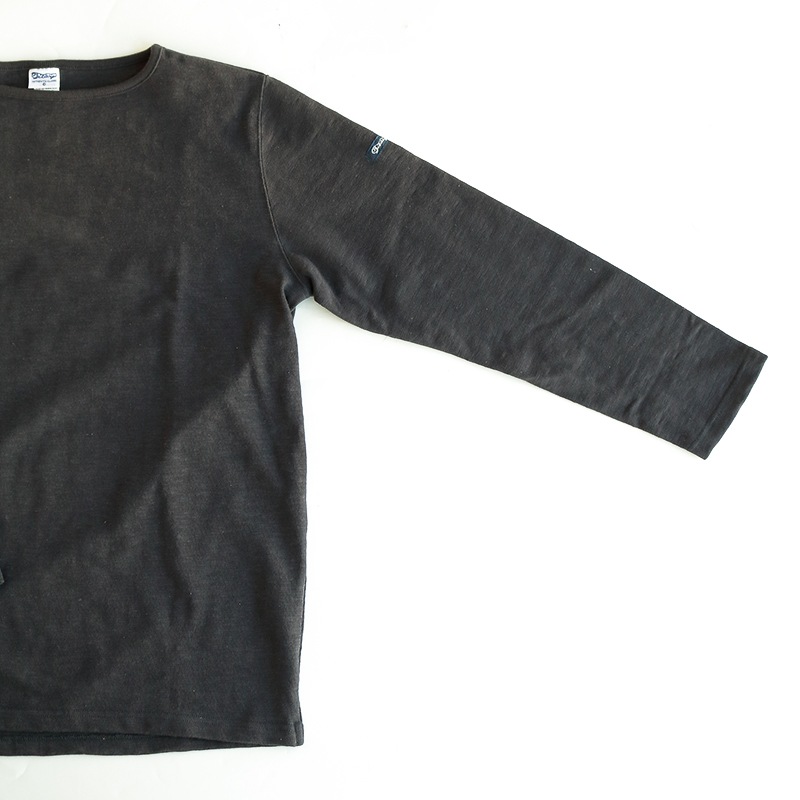 te001 HDCS BOATNECK BASQUE SHIRT FADE BLACK