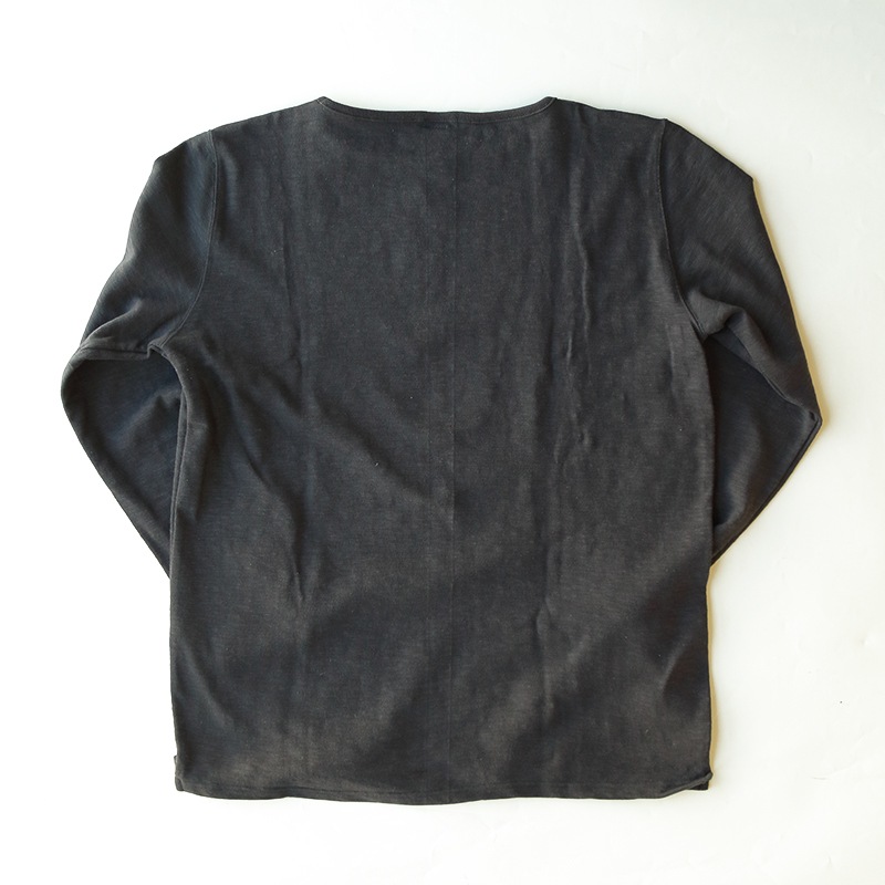 te001 HDCS BOATNECK BASQUE SHIRT FADE BLACK