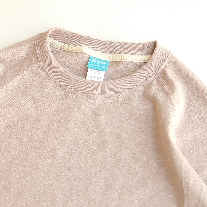 te001LT-CR34 HDCS LIGHT RAGLAN 3/4 CREW-T NUDE BEIGE