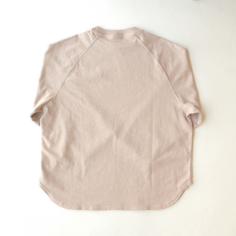 te001LT-CR34 HDCS LIGHT RAGLAN 3/4 CREW-T NUDE BEIGE