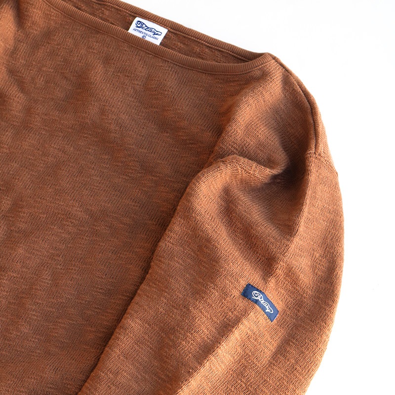 te002 TIEASY ORIGINAL BOATNECK SHIRT COCOA BROWN