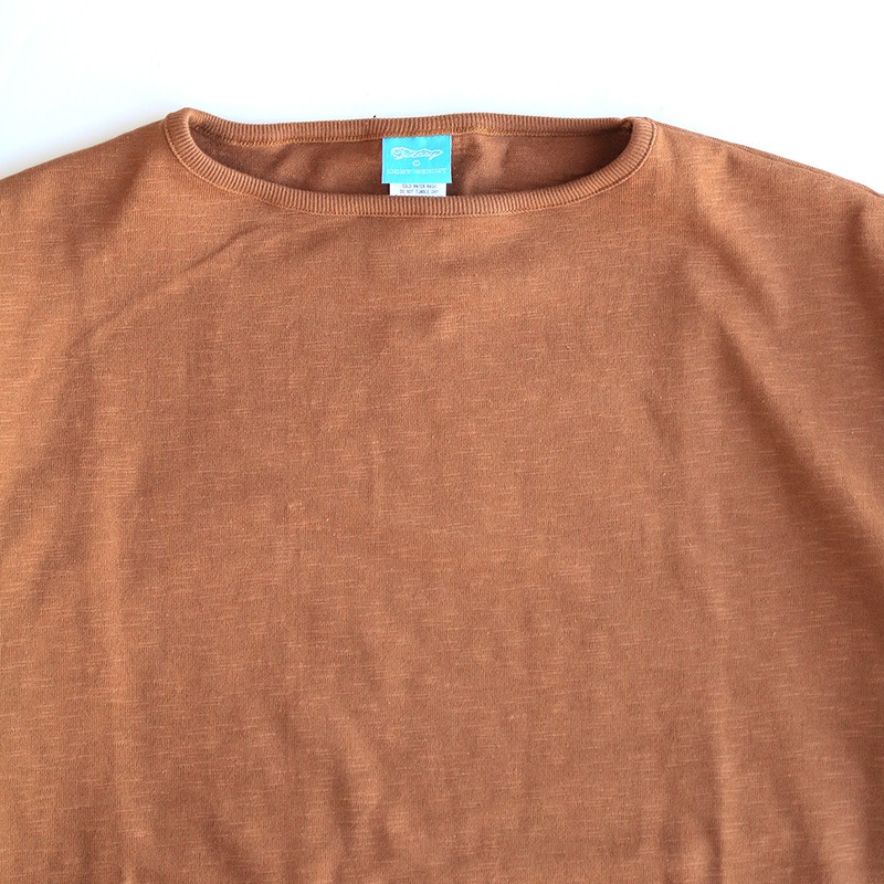 te001SS-LGT-BG HDCS LIGHT BIG BOAT NECK T COCOA BROWN