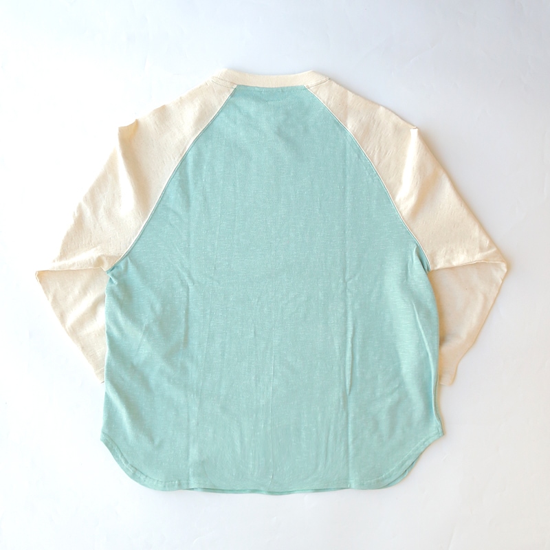 te001LT-CR34 HDCS LIGHT RAGLAN 3/4 CREW-T ANTIQUE GREY × NATURAL