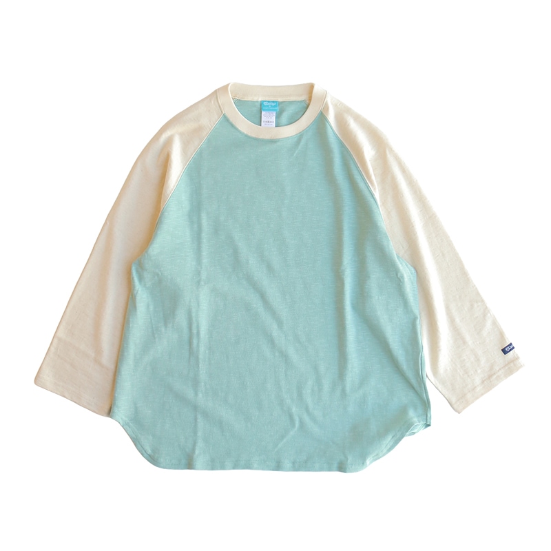 te001LT-CR34 HDCS LIGHT RAGLAN 3/4 CREW-T ANTIQUE GREY × NATURAL