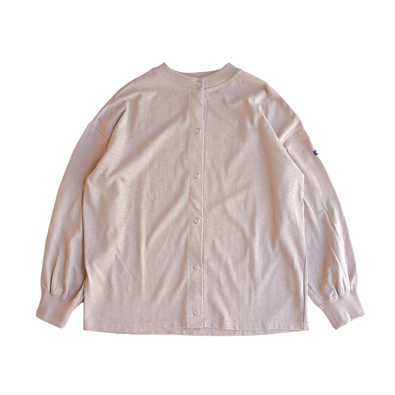 te001LT-SCDS HDCS SNAP CARDIGAN NUDE BEIGE