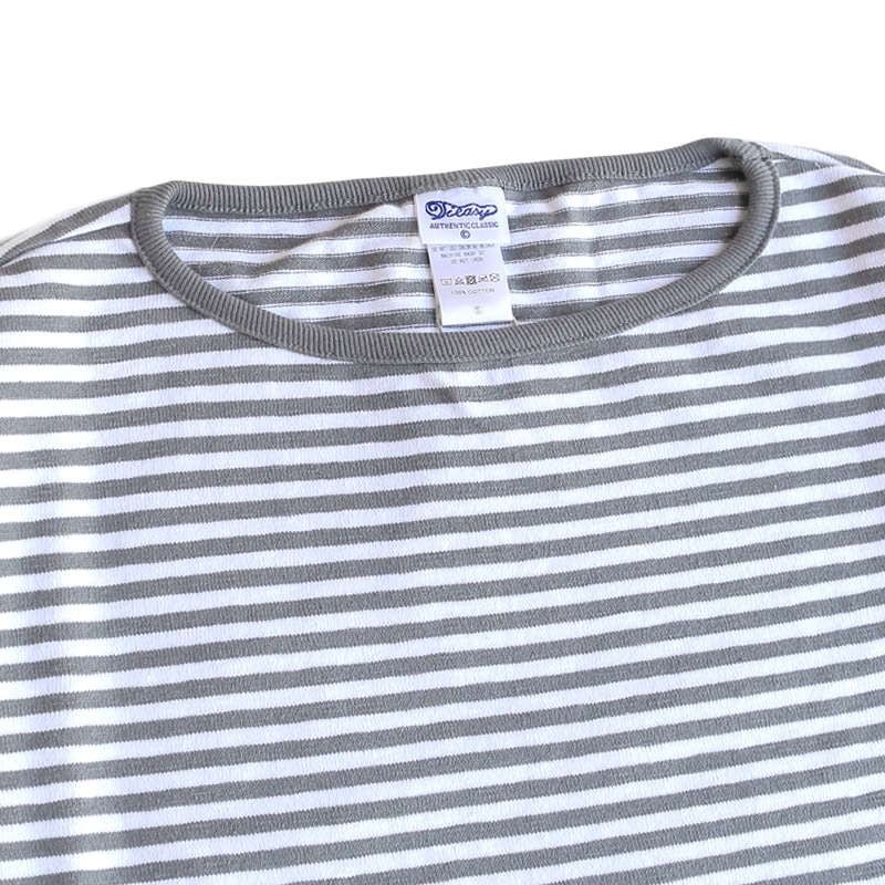 te001bd3 HDCS MICRO BORDER BASQUE SHIRT DEAN GREY × WHITE