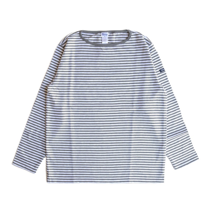 te001bd3 HDCS MICRO BORDER BASQUE SHIRT DEAN GREY × WHITE