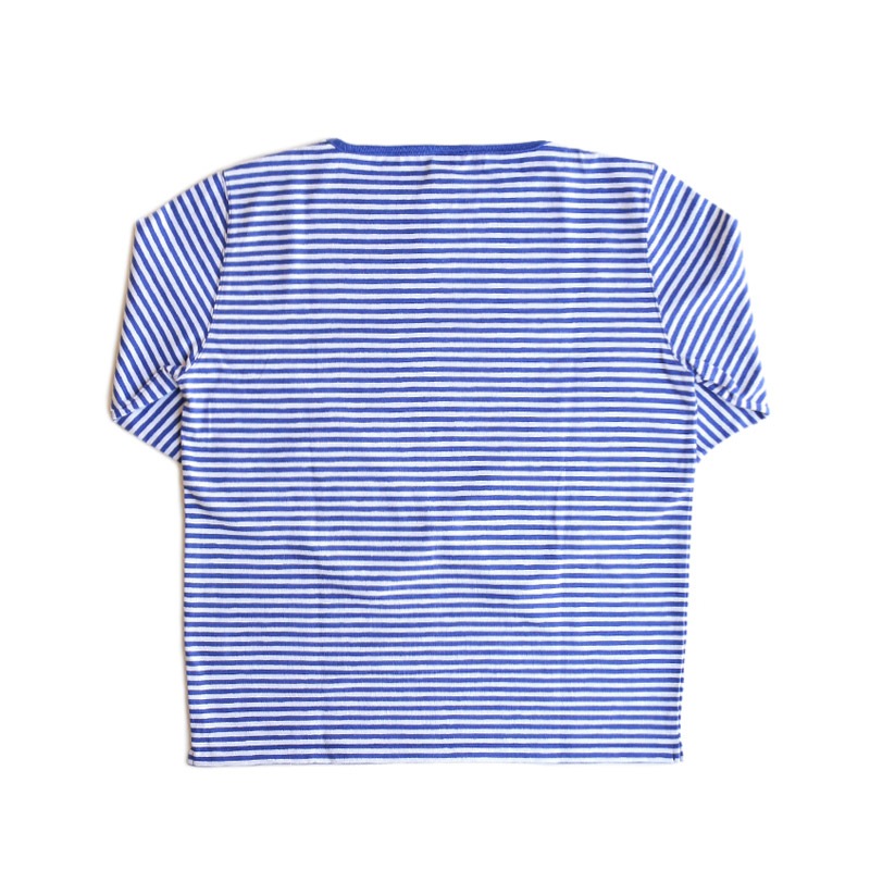 te001bd3 HDCS MICRO BORDER BASQUE SHIRT ROYAL BLUE × WHITE