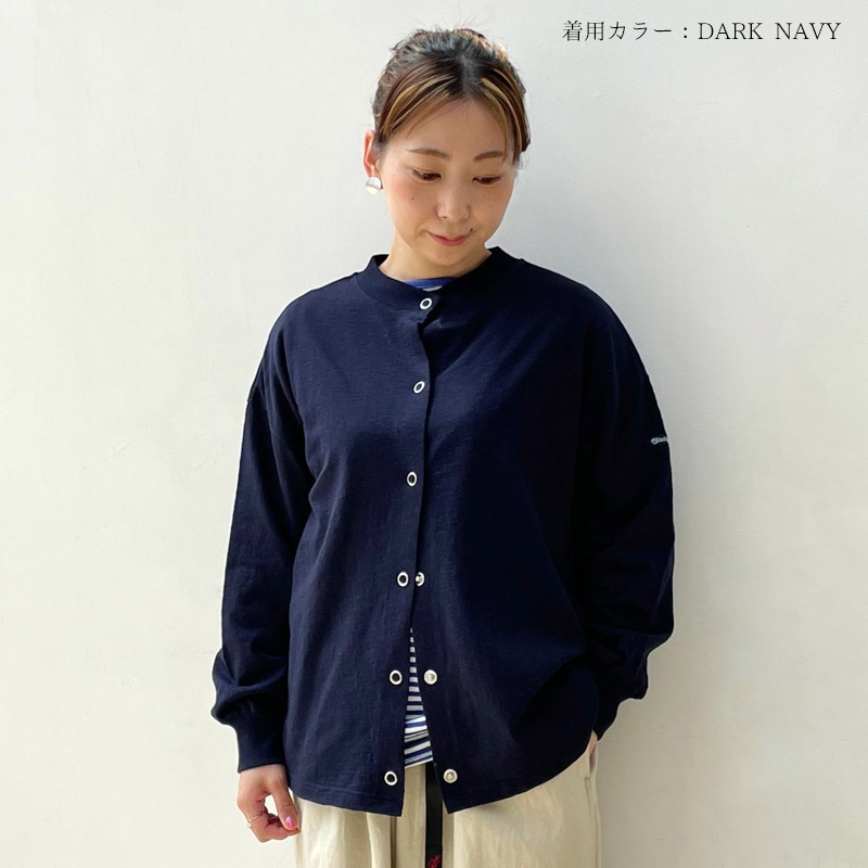 トップス SATUR Cotton Collar Half Cardigan Navy トップス SATUR Cotton Collar Half Cardigan Navy トップス SATUR