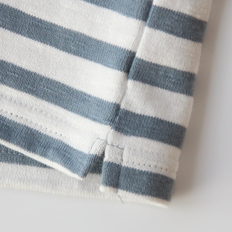 te001bdbg HDCS BIG BORDER BOATNECK SHIRT White × Lt Blue