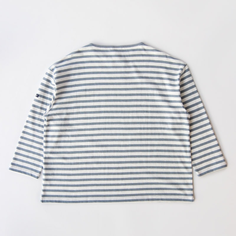 te001bdbg HDCS BIG BORDER BOATNECK SHIRT White × Lt Blue