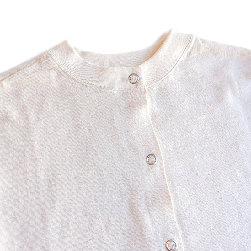 te001LT-SCDS/HDCS SNAP CARDIGAN NATURAL