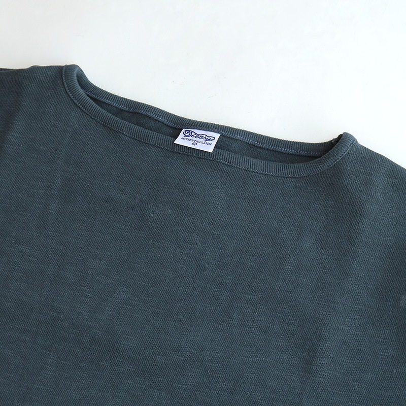 te001SS HDCS BOATNECK S/S BASQUE SHIRT FADE NAVY