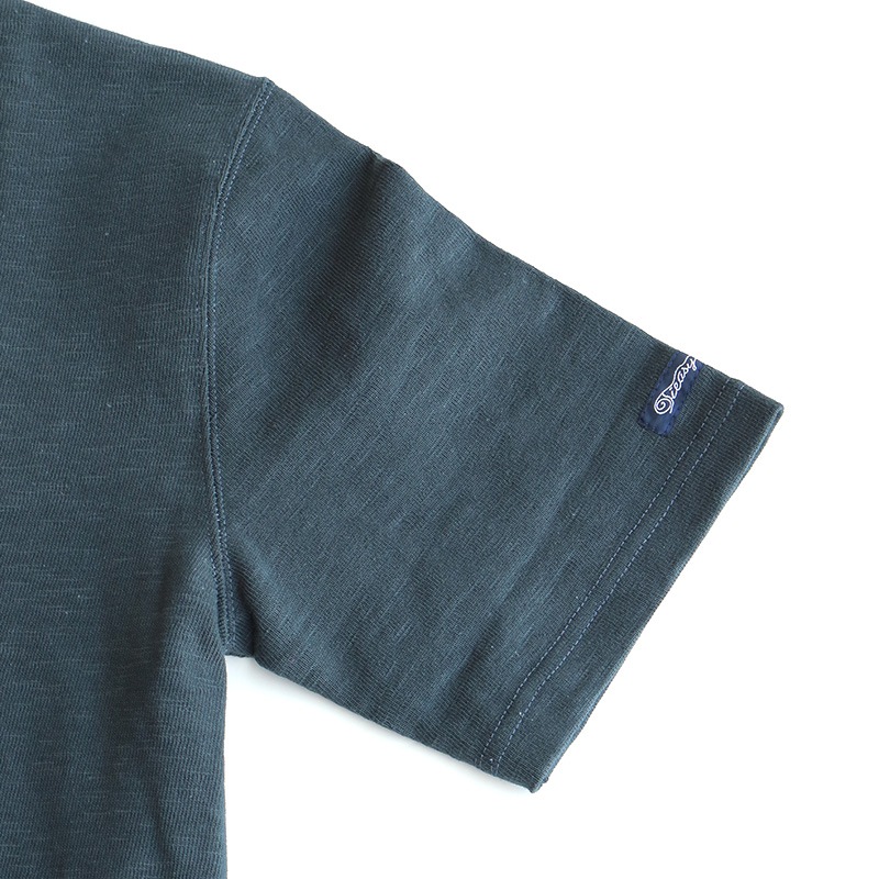 te001SS HDCS BOATNECK S/S BASQUE SHIRT FADE NAVY