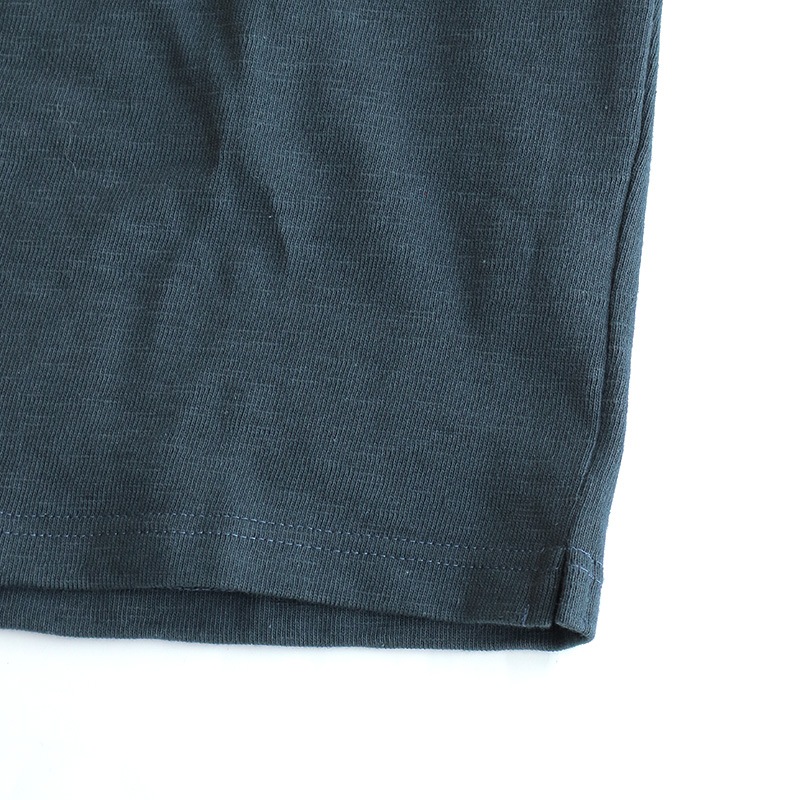 te001SS HDCS BOATNECK S/S BASQUE SHIRT FADE NAVY