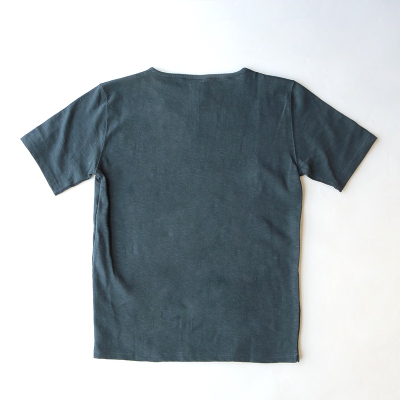 te001SS HDCS BOATNECK S/S BASQUE SHIRT FADE NAVY