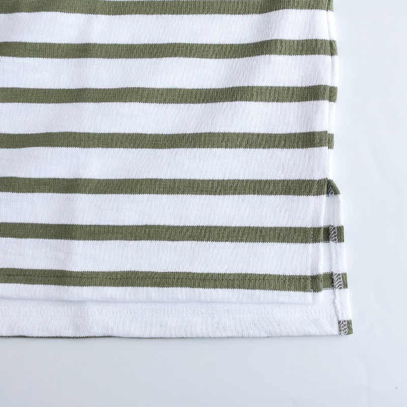 te001bdk-bg2 HDCS KATANUKI BIG BOAT NECK WHITE × TEA GREEN