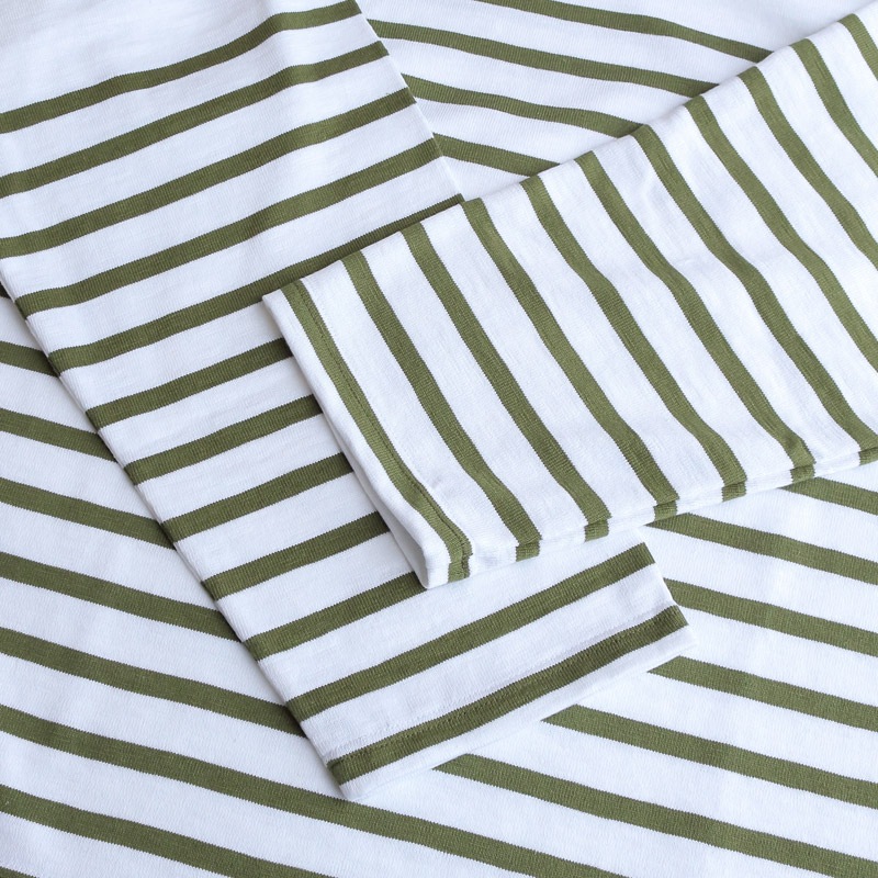 te001bdk-bg2 HDCS KATANUKI BIG BOAT NECK WHITE × TEA GREEN