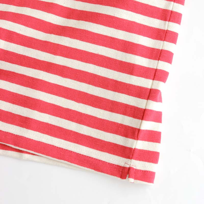 te001bdbg HDCS BIG BOAT NECK BORDER SHIRT SHOCKING PINK × NATURAL