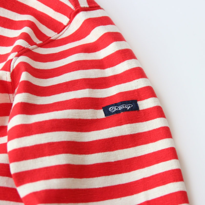 te001bd HDCS BOATNECK BORDER BASQUE SHIRT OLDRED × NATURAL