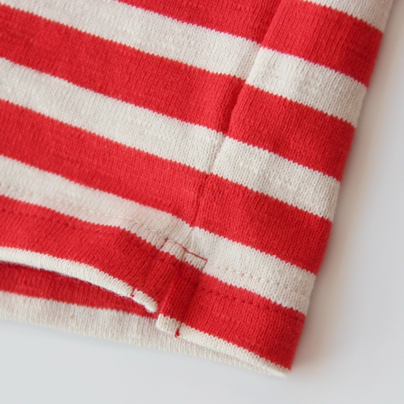 te001bd HDCS BOATNECK BORDER BASQUE SHIRT OLDRED × NATURAL