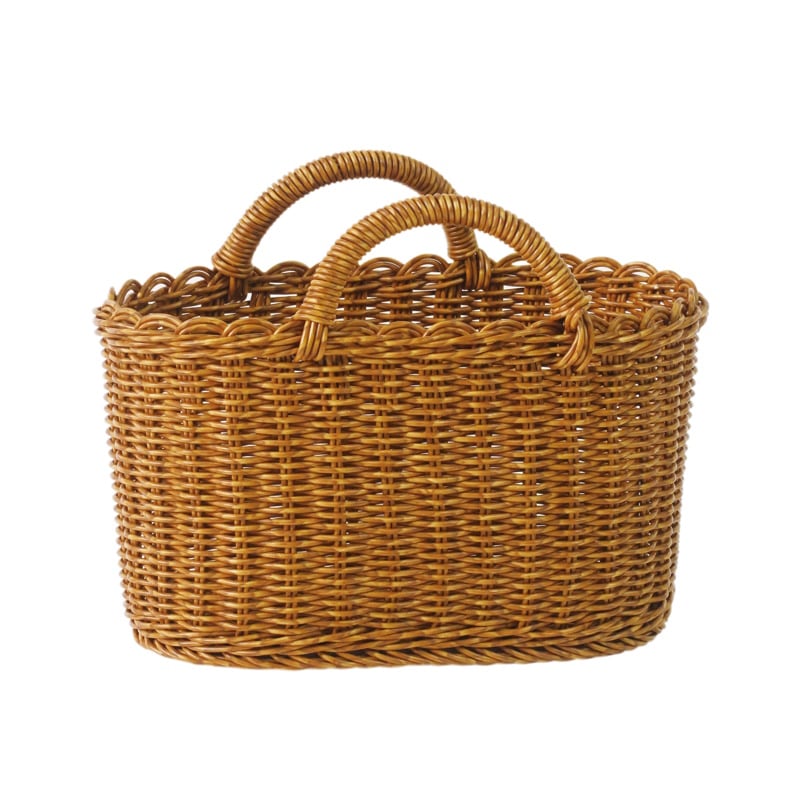 洗える手編みのカゴバスケット ユティル 9224-0009 オーバルハンドルS