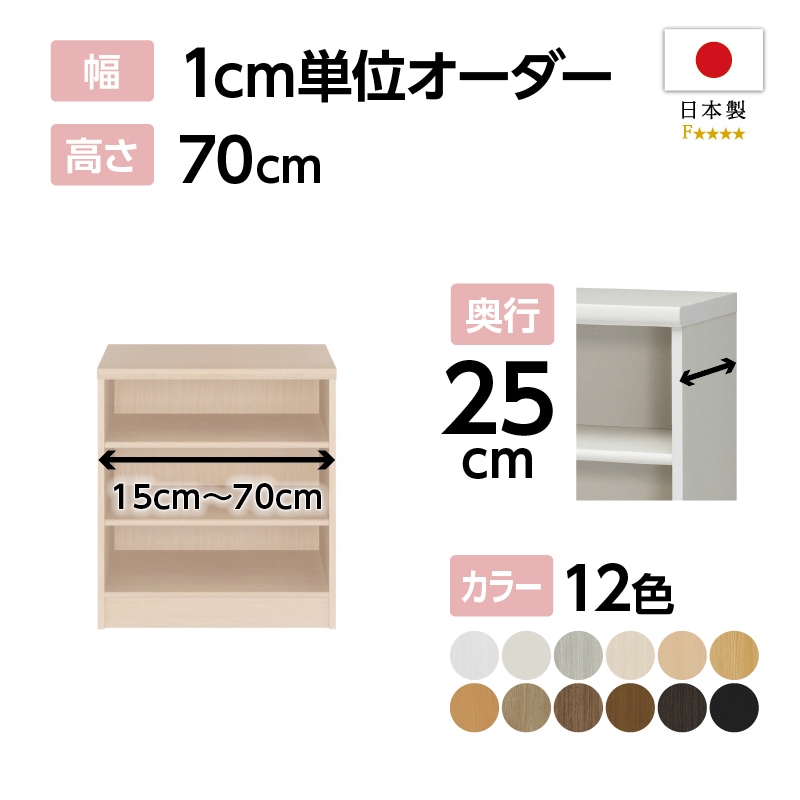 お客様組立商品】オーダーラック奥行25cmスリムレギュラー〔標準棚板