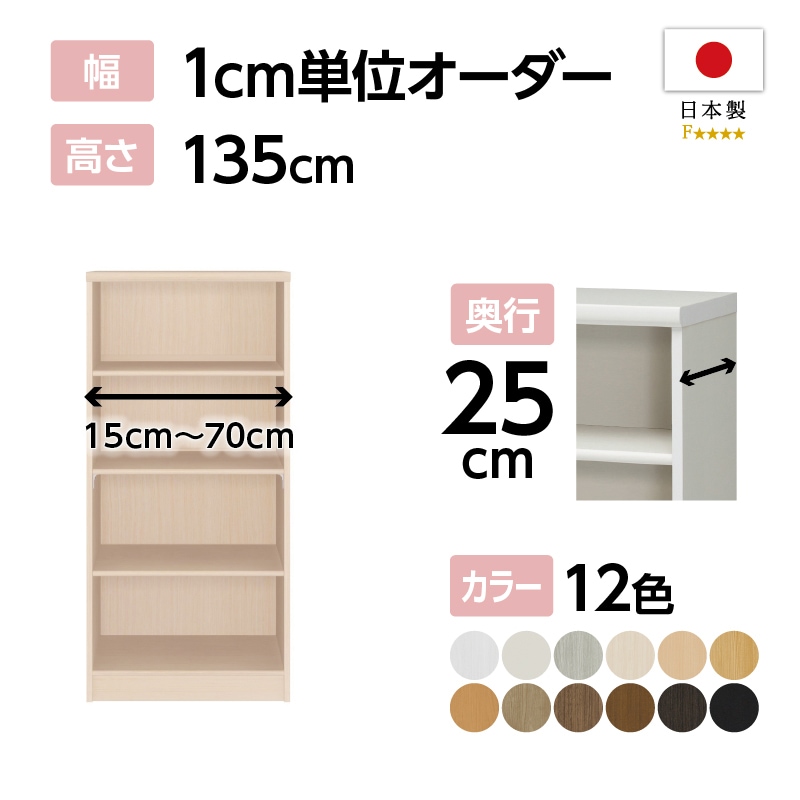 お客様組立商品】オーダーラック奥行25cmスリムレギュラー〔標準棚板