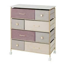 4段チェスト80W IF KT7686-4PU パープル ゴールド【お客様組み立て商品】