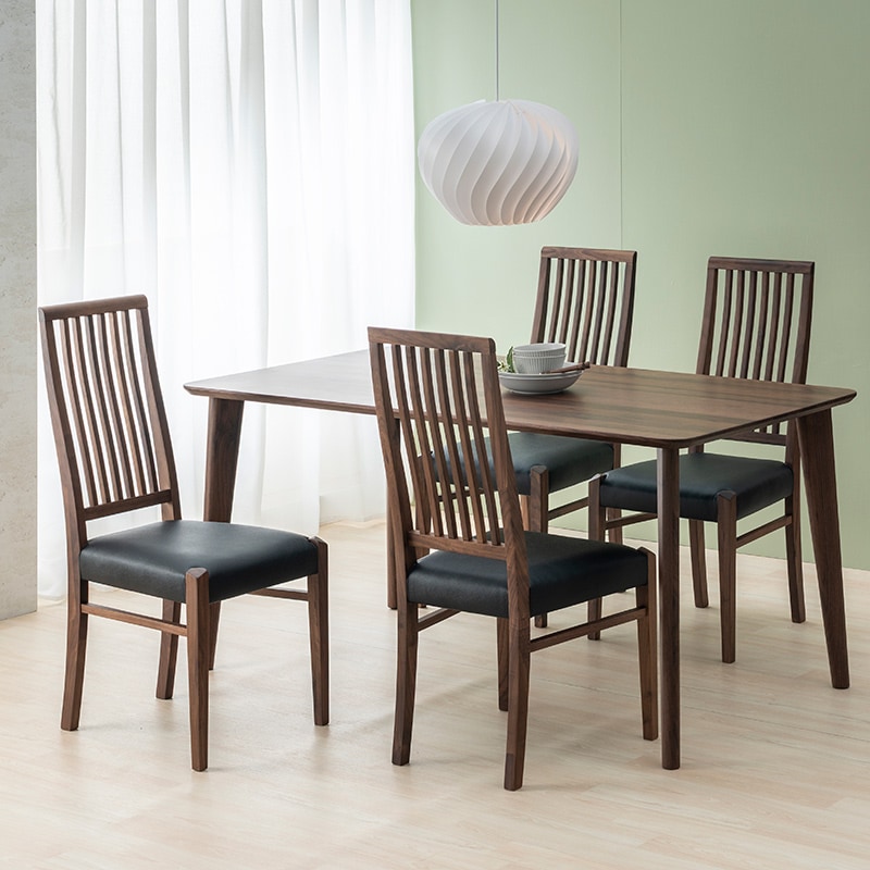 ダイニング5点セット（if NEST）VICTORIA2 150DT WN + SAMANTHA4 WN/BK