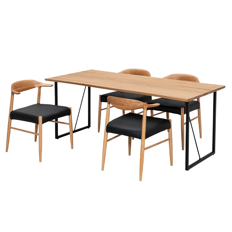 ダイニング5点セット FENIX2 180TOP OAK + 脚SAMANTHA NEO2 SQ