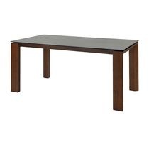 セラミックテーブル VEINWOOD TOP LGY+脚 VEINWOOD2 FRAME WN【大型商品配送】