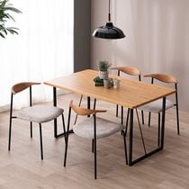 ダイニングセット テーブル（if NEST）SAMANTHA NEO2 135TOP OAK+脚SAMANTHA NEO アイアンSQ BK＋セミアームチェア KITE OAK/BK＋チェアカバー K