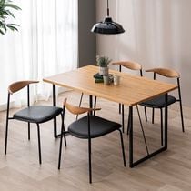 ダイニング5点セット テーブル（if NEST）SAMANTHA NEO2 135TOP OAK+脚SAMANTHA NEO アイアンSQ BK＋セミアームチェア KITE OAK/BK【大型商品配送