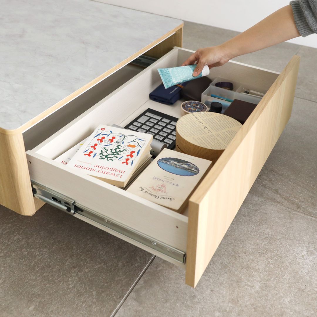木製 ローテーブル 引き出し付き｜ノーブランド｜シンプルデザイン ローテーブル ノルフィカ NOR-9075T 白井産業【お客様組立品