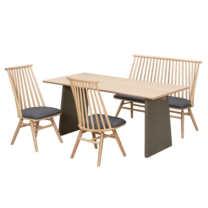 ダイニング5点セット ケミ テーブル150DT OAK + チェアDC OAK【大型