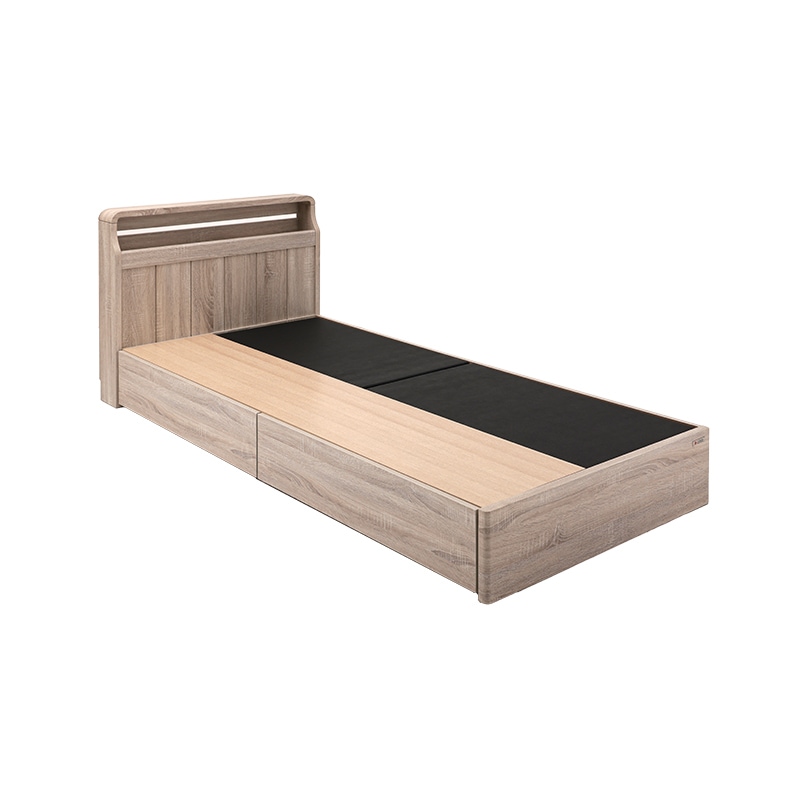 ベッドフレーム ポエル Lキャビ DR LGY【大型商品配送】 ※3サイズ有