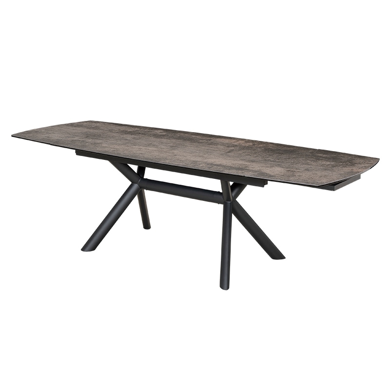 伸長ダイニングテーブル NICOLA 160EXT(HT2302B-GN)ブラック【大型商品