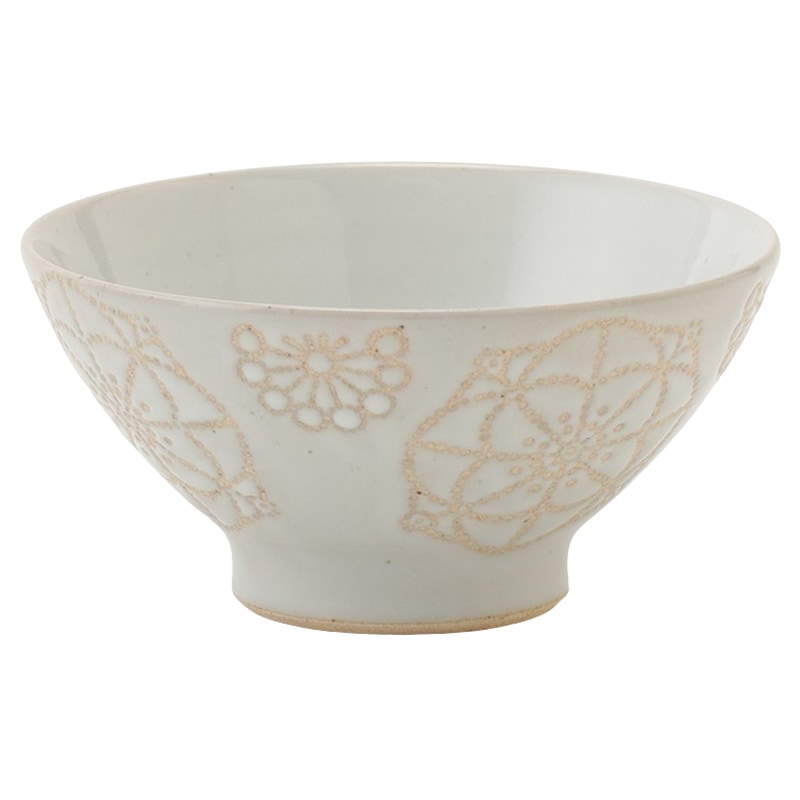 花柄 飯碗 クリーム色 飯碗 IF 花ステッチ【if Home】 の通販｜東京インテリア公式通販