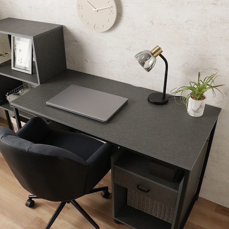 デスク3点セット IF ボルトEZ（机・棚・ワゴン） SW/BK【if Home