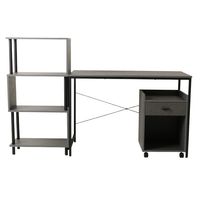 デスク3点セット IF ボルトEZ（机・棚・ワゴン） SW/BK【if Home