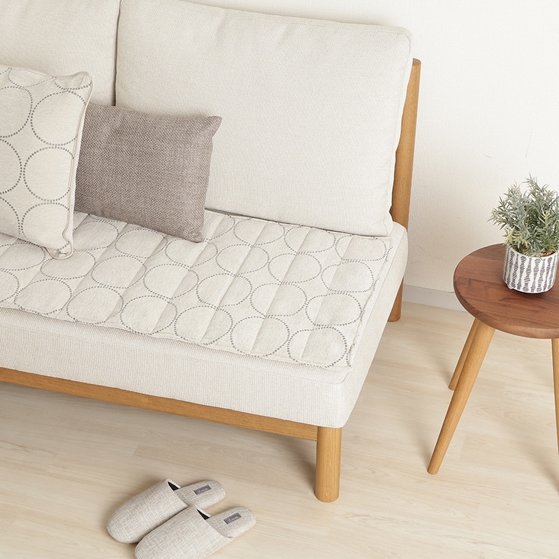 IKEA ラタン風2人掛けソファ・クリーム色クッション IKEA ラタン風2人